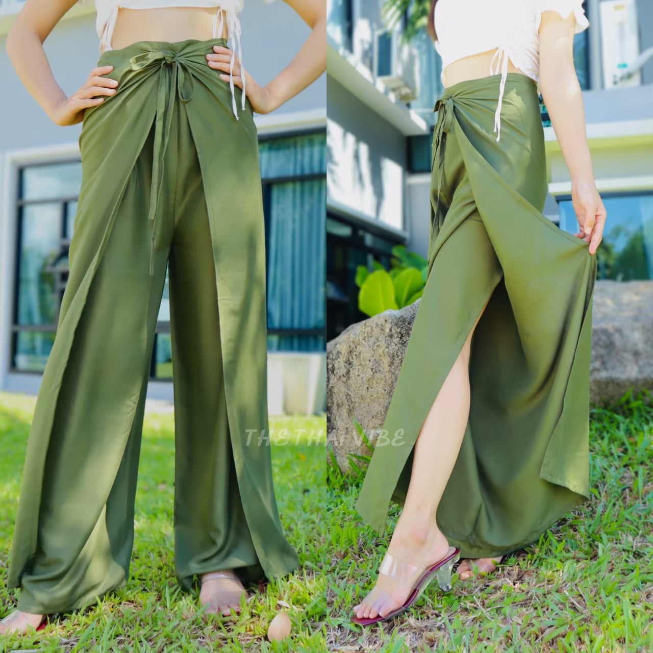 4 ROPE PALAZZO PANTS SOLID COLOR