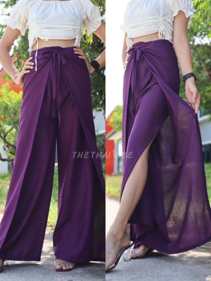 4 ROPE PALAZZO PANTS SOLID COLOR