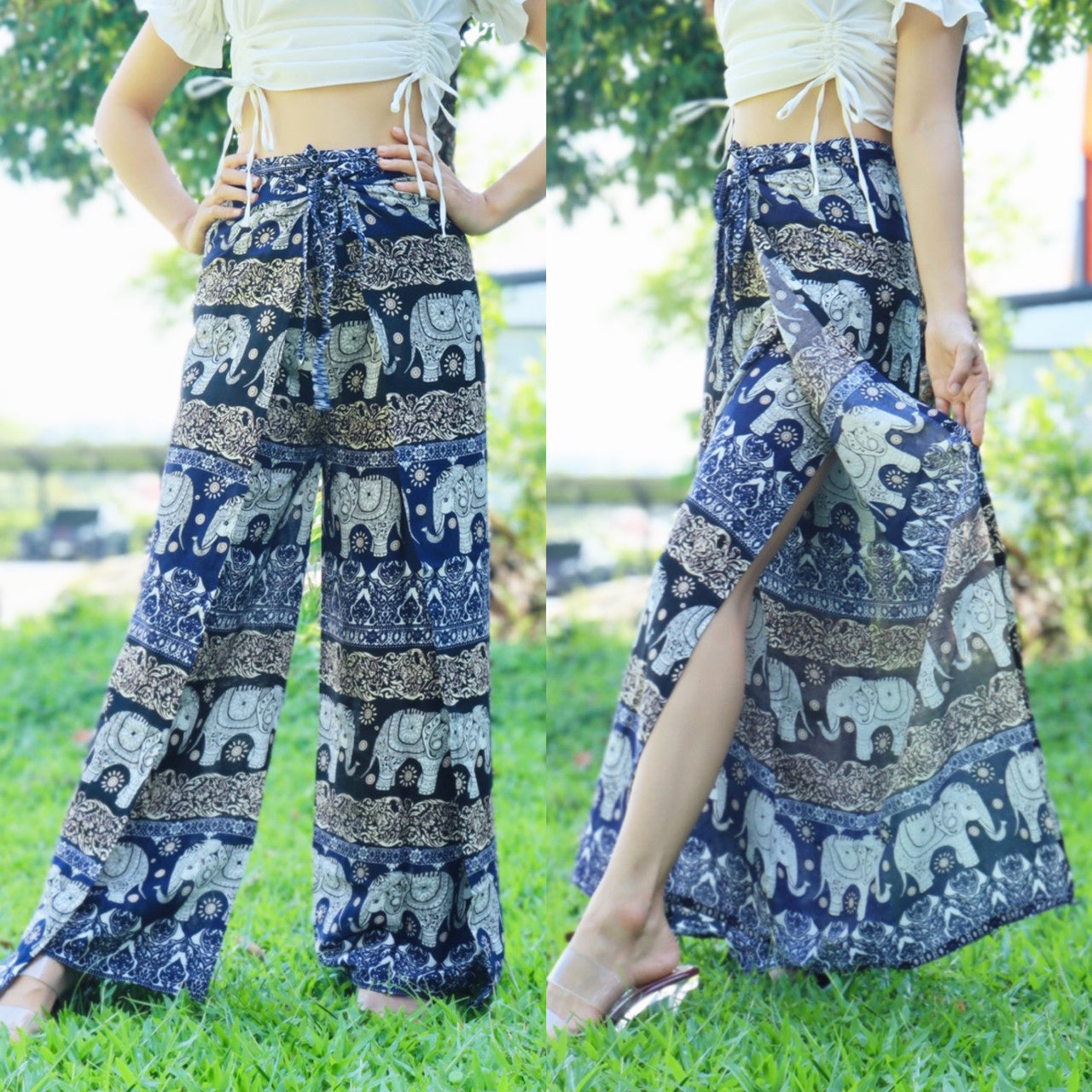 4 ROPE PALAZZO PANTS ELEPHANT DESIGN C3-06