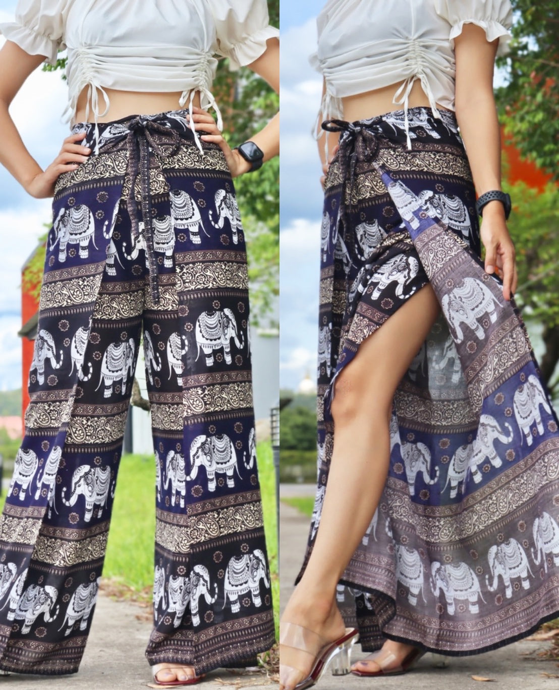 4 ROPE PALAZZO PANTS ELEPHANT DESIGN C3-14